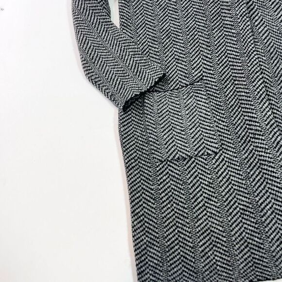 J Jill Cardigan Jacket Women Large Wool Blend Herringbone Overcoat Copley Topper - Picture 2 of 10